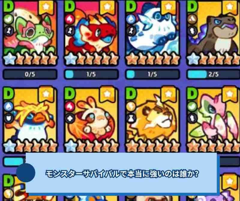 モンスターサバイバルで本当に強いのは誰か？