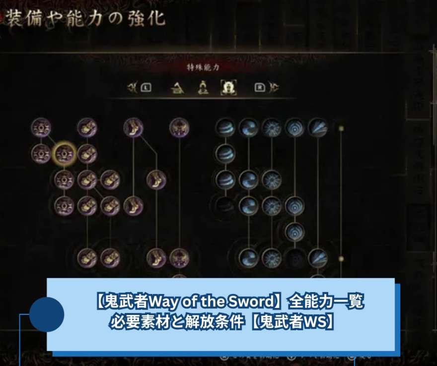 【鬼武者Way of the Sword】全能力一覧｜必要素材と解放条件【鬼武者WS】