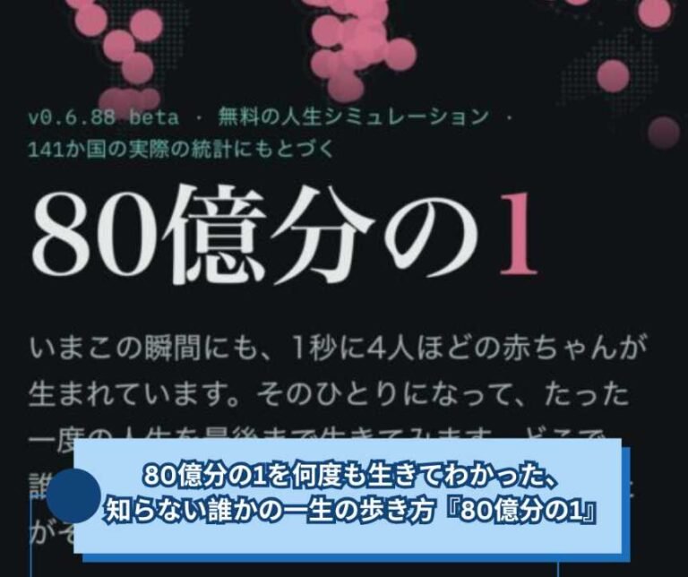80億分の1を何度も生きてわかった、知らない誰かの一生の歩き方『80億分の1』